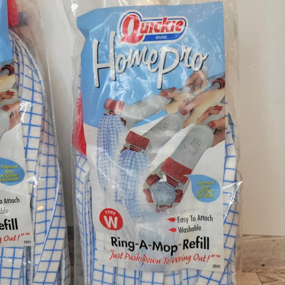 New In Packaging Quickie RING-A-MOP Mophead REFILL Type W #0941 Lot 2